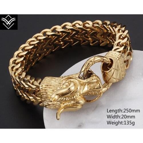 Fashion Dragon Design 24K Plating Elegant Titanium Bracelet Hot Sale