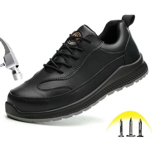 Male Anti-static Electric Safety Work Shoes with Steel toe Mens Outdoor Anti-smashing Puncture Proof Leather Protective Shoes
