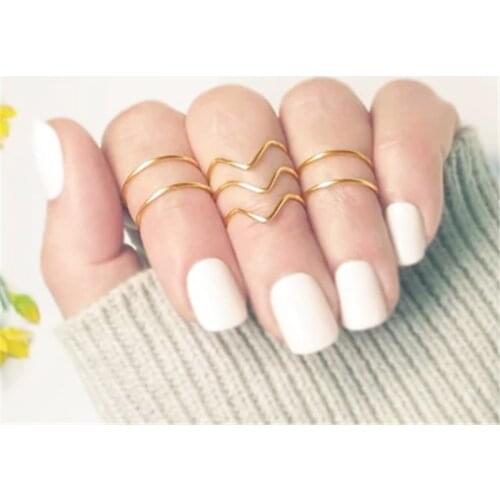 7PCS Boho Knuckle Ring Set Handmade Jewelry Gold Filled/925 Silver Anillos Mujer Bohemian Anelli Bague Femme Jewelry For Women