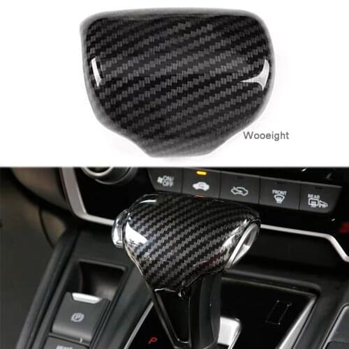 Wooeight 1Pc Carbon Fiber Style Gear Lever Shift Knob Cover Trim fit for Honda CR-V CRV 2017 2018 2019 Car Interior Accessories