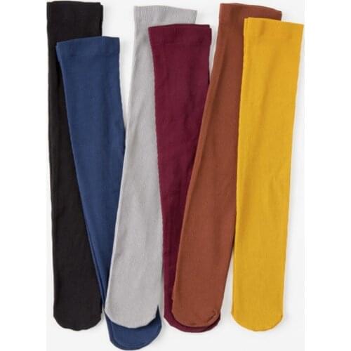 1 Pair of Autumn and Winter Socks Childrens Velvet Solid Pile Socks Long Knee Length Retro Long Leg Socks