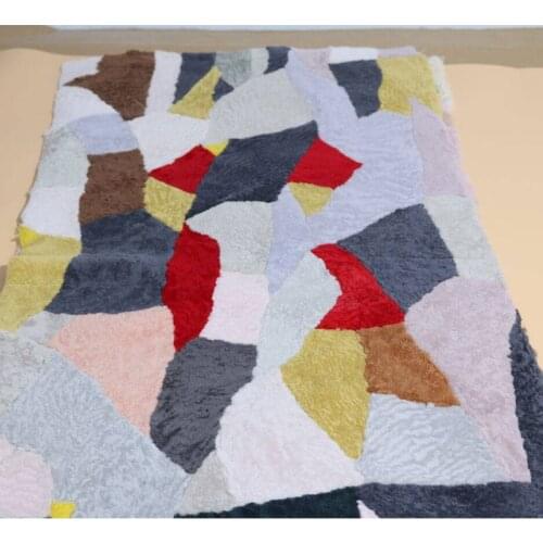 New Natural real genuine sheep Fur Blanket sheep skin leather Soft plate multicolor colorful 105*50CM Mattress Clothing fabric
