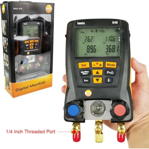 Original Testo 549 Digital Manifold Gauge For Digital HVAC System Tester Kit Meter LCD Digital Manometer Air Conditioning Tools
