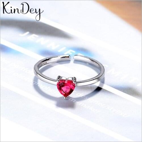 Original Design Bohemian Red Heart Rings For Women Fashion Open Finger Rings Female Boho Jewelry