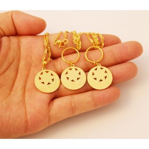 Necklaces Earrings Jewellery sets Gold Color Kiribati Hawaii Pohnpei Guam Style Jewelry