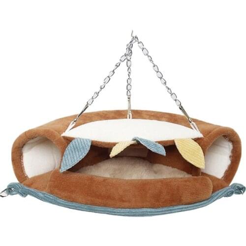 Hamster Hanging Cage Jungle Series Warm Cotton Ferret Squirrel House Hedgehog Nest Tunnel Toy Pet Hanging Bed for Small Animals