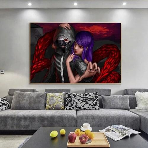 Demon Kaneki Tokyo Ghoul Anime Poster Original Design Anime Wall Art Print,50 x 70 cm,No Frame