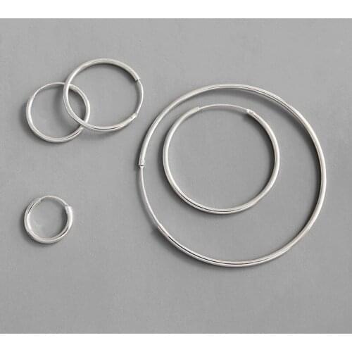 S925 Silver Color Earrings Fashionable Simple Round Earrings Fashion Beautiful Gift Jewelry Girlfriend Gift Silver Jewelry