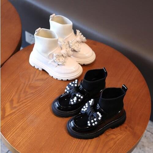 Girls Boys Boots 2021 Winter Autumn New Little Princess Single Boots British Style Fashion Children Pockets Short Snow Boots