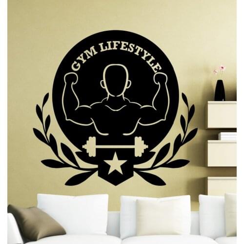 Removable Gym Lifestyle Fitness Wall Sticker Sports Training Vinyl Decal Home Interior Decor Bedroom Livng House Poster NY-182