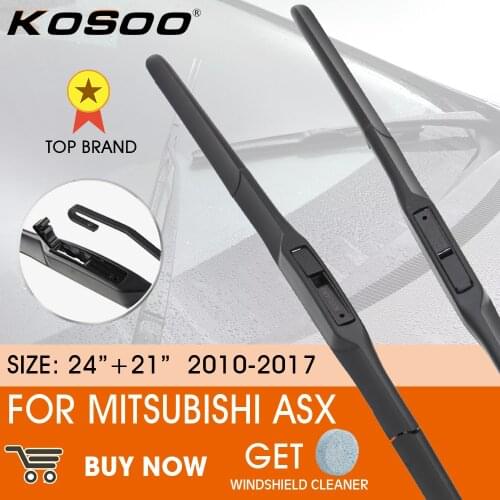 KOSOO Car Wiper Blade For Mitsubishi ASX 2010-2017 LHD / RHD Front Window Windshield Windscreen Wiper Blades 24" + 21"