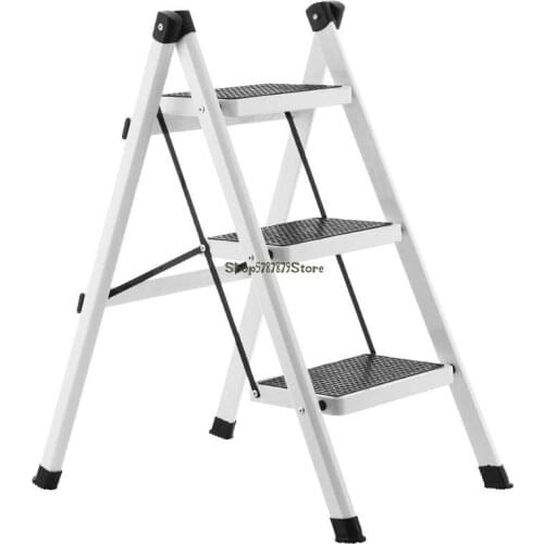 Iron Pipe Ladder Stool Multifunctional Household Ladder Indoor Thickening Folding Dual Purpose Three Step Small Step Stair Chair