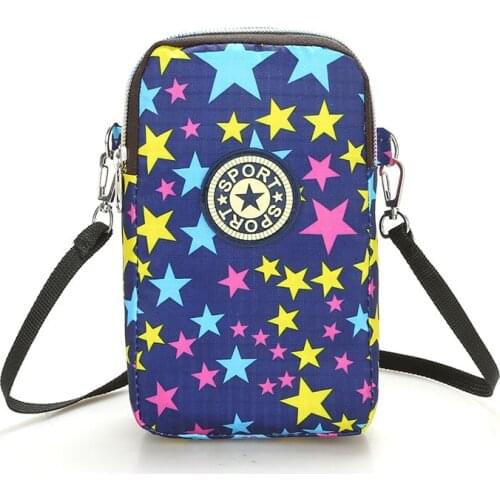 DOLOVE Multi-layer Mini Waterproof Mobile Phone Bag Coin Purse Canvas Crossbody Bag New Shoulder Diagonal Female Clutch Handbag