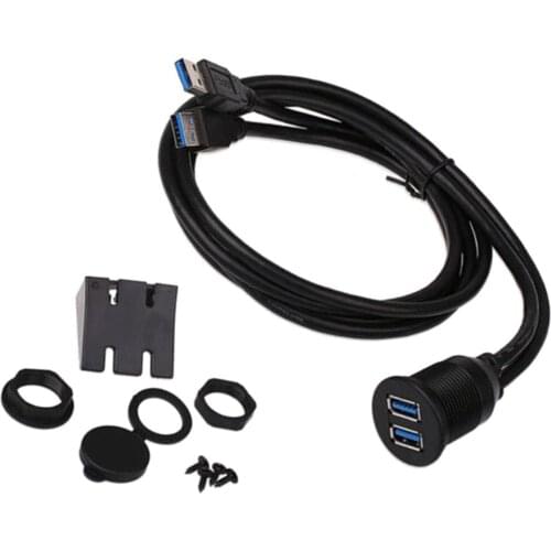 USB 3.0 Male To Female AUX Flush Mount Extension Cable For Car Boat Panel