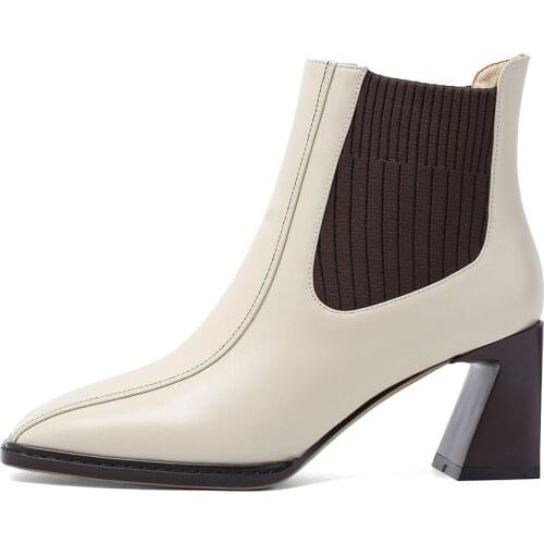 SKLFGXZY European Genuine leather Women boots Ankle boots Fashion female boots High heels Women shoes Size 34-40