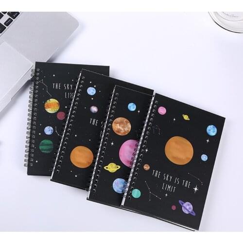 Starry sky A5 coil notebook notepad diary 80 sheets grid paper