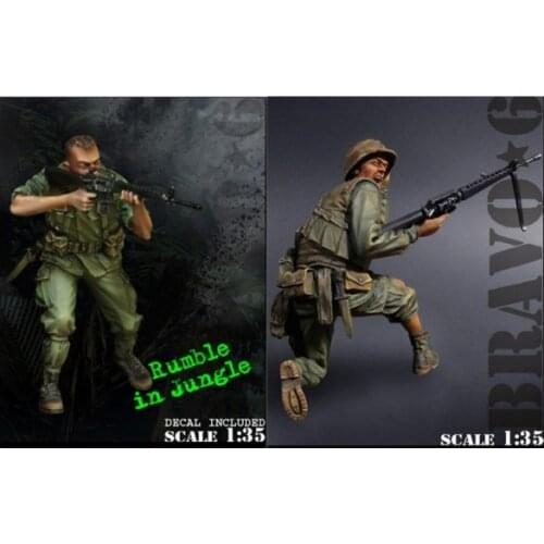 1/35 scale Vietnam war US military battlefield 2 people miniatures Resin Model Kit figure Free Shipping