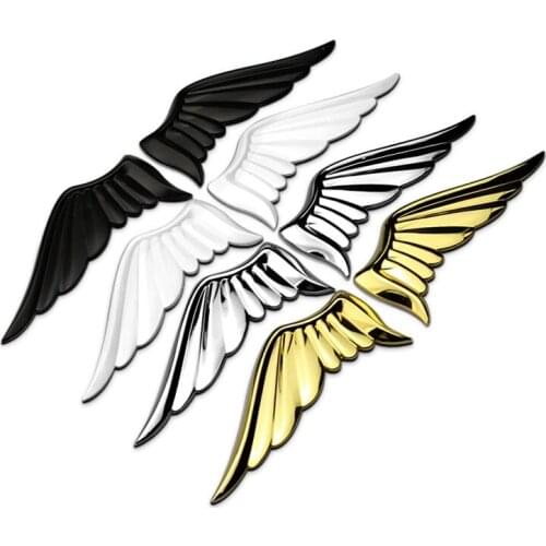 1 pair Car personalities angel wings metal body sticker tail 3D decorative sticker