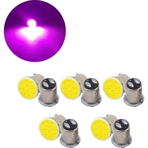 10x Purple COB 12SMD 1157 BAY15D Car LED Light Signal Bulbs Super Bright Auto Turn Tail Reverse Parking Brake Lamp 12V