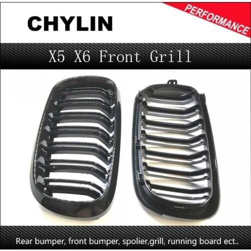 2 Piece F16 X6 F15 X5 Auto Car Front Bumper Mesh Grill Grille for BMW X5 X6 2014-2016 M Style