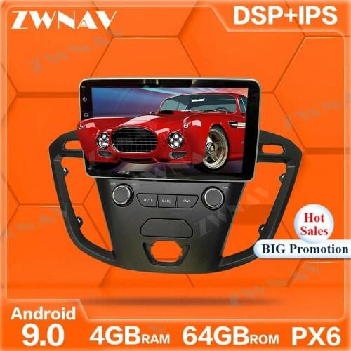 4+64GB PX6 Android 10.0 Car Multimedia Player For Ford Transit Custom 2016 GPS Navi Radio navi stereo IPS Touch screen head unit