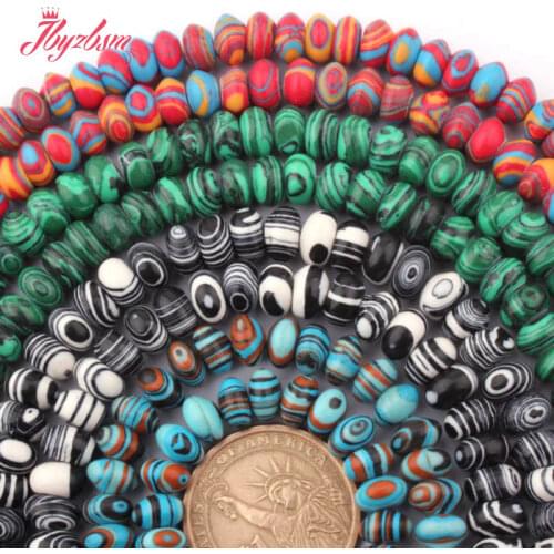 4x8mm Rondelle Manmade Malachite Stone Spacer Loose Beads For DIY Necklace Bracelets Earring Jewelry Making 15" Free Shipping