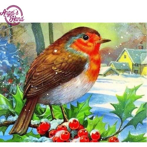 5d diy diamond embroidery birds in snow diamond painting Cross Stitch full square Rhinestone mosaic home decoration