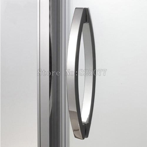 Frameless Shower Door Square tube Moon Bend Handle 304 stainless steel Polish Chrome C-C:400mm HD12