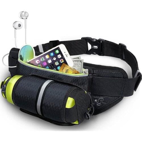 Outdoor sports water Bottle black waist Bag fitness Cycling Marathon Waterproof Belt bag personal running Mobile Phone waist Bag