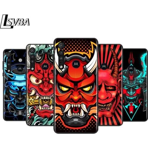 Demon Samurai Japan for Motorola G9 G8 G E7 E6 One Play Marco Hyper Fusion Stylus Power Edge Plus Black Phone Case