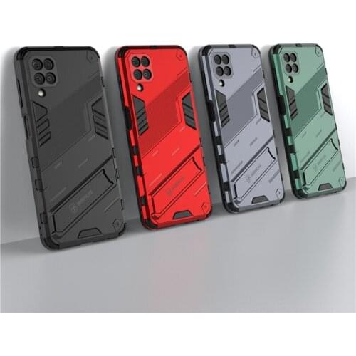 For Samsung Galaxy M12 Case Cover for Samsung Galaxy M12 Protective Cover Punk Armor Shell Kickstand Hard PC Phone Case Capa