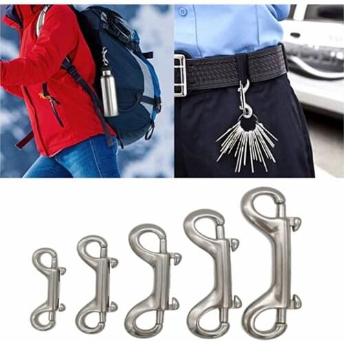 1/3/5PC 316 Stainless Steel 90-115mm Double Ended Snap Bolt Hook Quick Carabiner Diving Safe Clips Key Ring Hardware Accessories