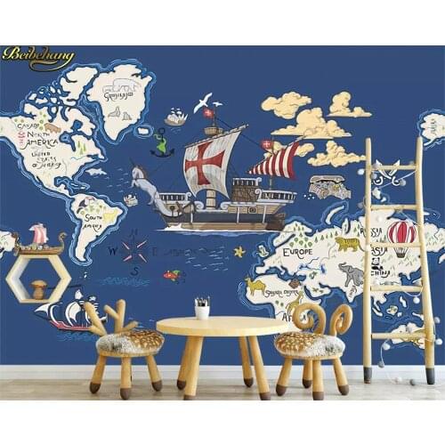 Beibehang Custom photo wallpaper mural 3D American hand-painted adventure unicorn cartoon childrens room mural papel de parede
