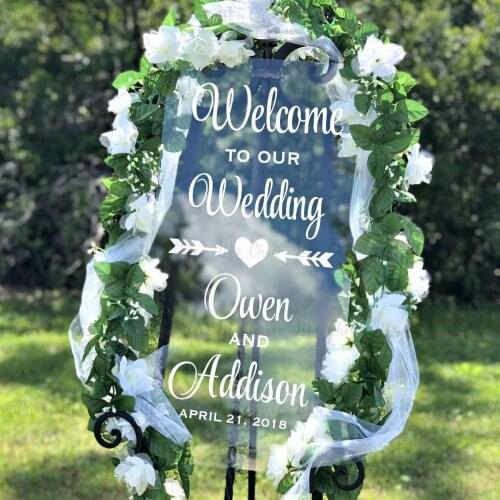 French Wedding wall stickers bride and groom welcome stickers wedding greeting Celebration Baptism Birthday Sign decoration