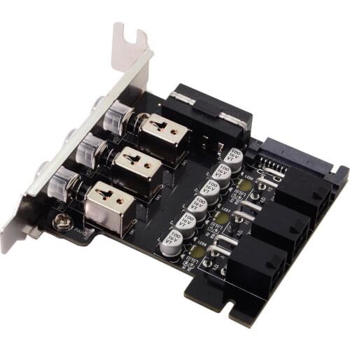 Jimier 3 Ports Hard Disk Control System Intelligent Control Management System HDD SSD Power Switch with Low Profile Bracket