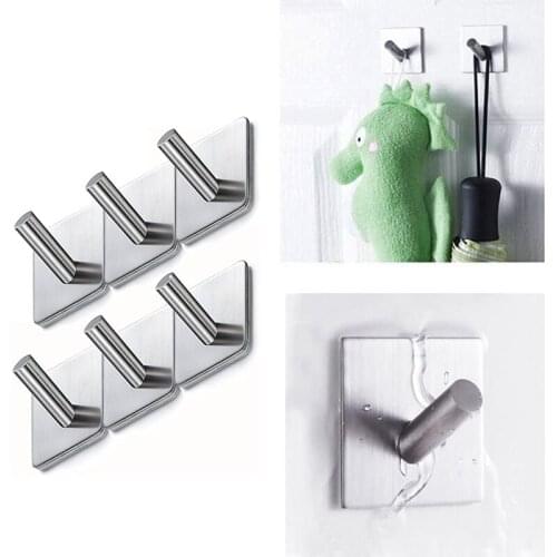 Adhesive Hooks,Sticky Hooks,Stainless Coat Hooks Heavy Duty Door Hooks,Towel Hooks for Rooms,Kitchen, Rust Proof