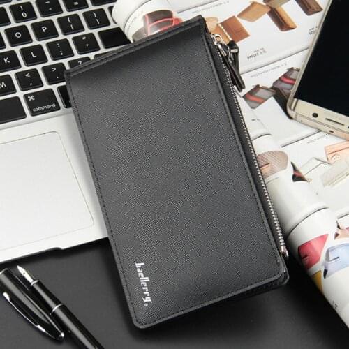 Baellerry Men Wallets Classic Long Style Card Holder Male Purse Quality Zipper Large Capacity Big Brand Luxury Wallet For Men