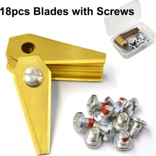 18pcs 49*19*1mm Robot Mower Replacement Blade Titanium Coated Lawn Mower Blade with Screw For Bosch Indego Garden Trimmer Blades