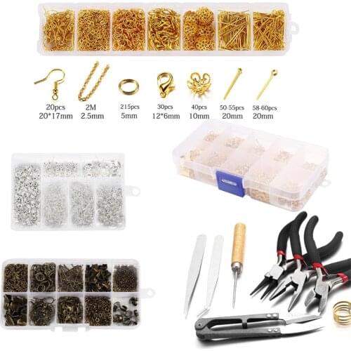 Jewelry Findings Set Necklace Chain Earring Hook Wire Jewelry Needle Mixed Style Tools Box Jewelry Making Accessories Supplies