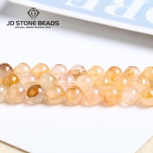 Natural Yellow Gum Flower Multicolor Quartz Round Loose Spacer Beads For Jewelry Making DIY Bracelet Earrings Accessories 15