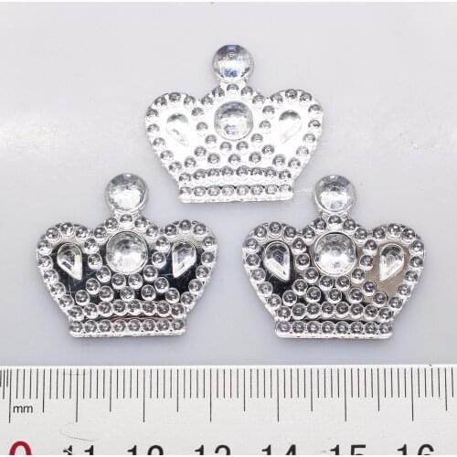 2017 New 10Pcs/Lot 25*28mm White Acryl Crown Button Children Hat DIY Craft Appliques Sewing Craft Buttons Hair Bow Accessories