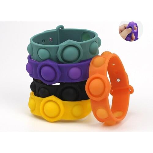 New Fidget Toys Overturn Press Wristband Push Bubble Pop Soft Silica Gel Wristband Adult Stress Relief Toy Childrens Gifts