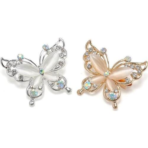 NEW Women Jewelry Crystal Butterfly Rhinestone Brooch Pin Wedding Bridal Hairpins Party Gift Decor For Dropshipping