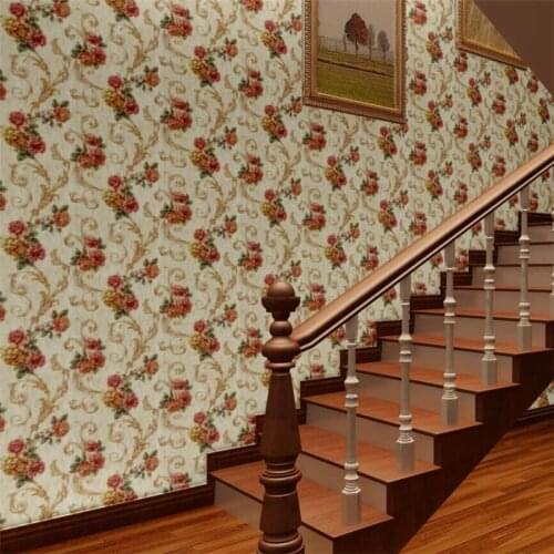 Wellyu New Retro American AB Edition Wallpaper 3D Exquisite Embossed Flower Living Room Bedroom Background Wallpaper