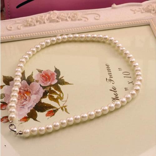 White Imitation Freshwater Pearl Necklace For Women Necklace Beads Jewelry 40cm Length Necklace Fashion Jewelry