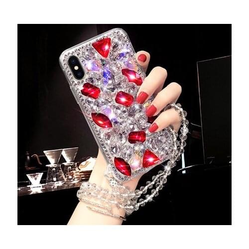 Luxury Crystal Gem Rhinestone Cases For iphone X XS MAX XR Soft Edge Clear Phone Case For iphone 12 11 Pro MAX 6S 7 8 PLUS Capa
