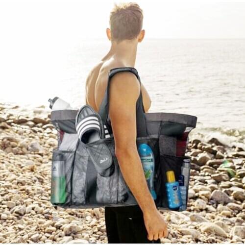 High Capacity Women Man Mesh Transparent Bag Double-layer Heat Preservation Large Outdoor Swimming Picnic Beach Storage Bags