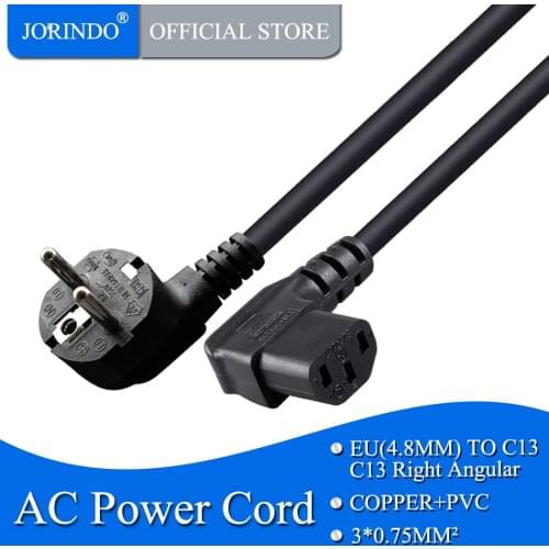 JORINDO 1.5M/4.9FT,EU TO IEC320 C13 AC power cord,German Standard(4.8MM foot) pulg to C13 3 hole socket Adapter Cable