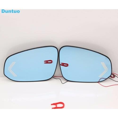 Blue Wing Mirror Glass Base-Heated Car Glare Proof Mirror For TOYOTA VELLFIRE ALPHARD HARRIER ESQUIRE NOAH VOXY ZRR80 2014-19