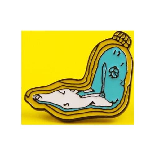 Time Deformed Clothes Lapel Pin Brooches Alarm Clockpins Clothes Lapel Pins Accessories Metal Pins For Clothes Brooch Decoration
